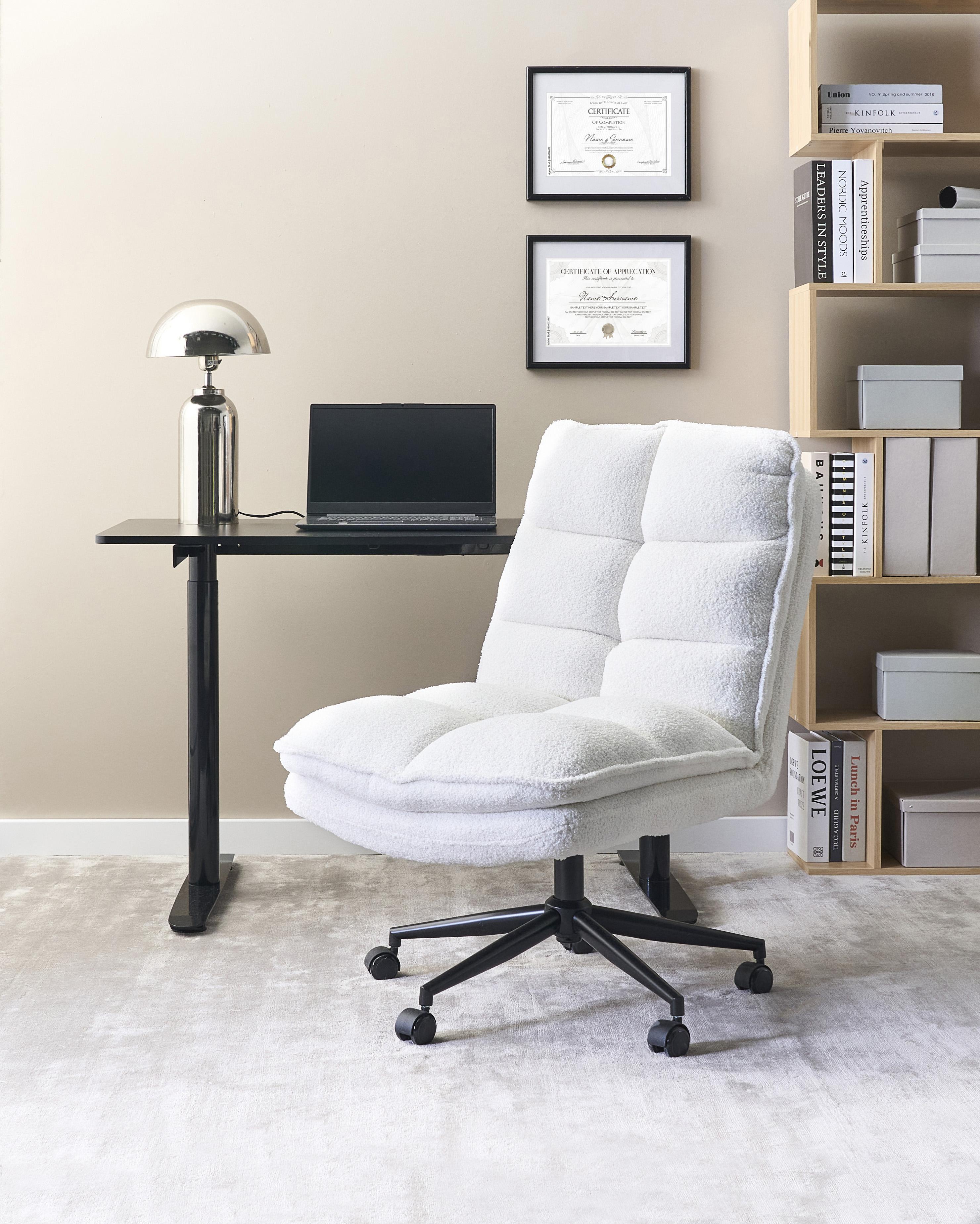 Office Chair ADDISON Boucle White