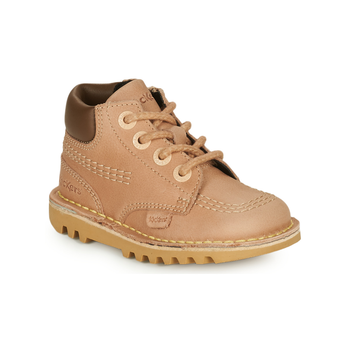 Kickers - KICK HI ROLL LTHR IM LT TAN - Sand