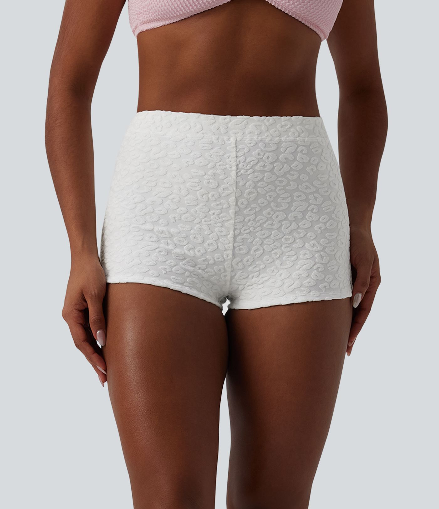 Bas de maillot de bain bikini taille haute imprimé léopard