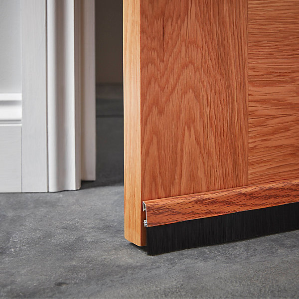 Bas de porte sol alu brossé Diall effet bois L.100 cm