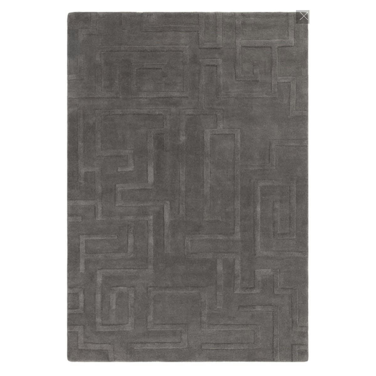 ZEMA - Tapis de salon en laine gris anthracite 200x290 cm