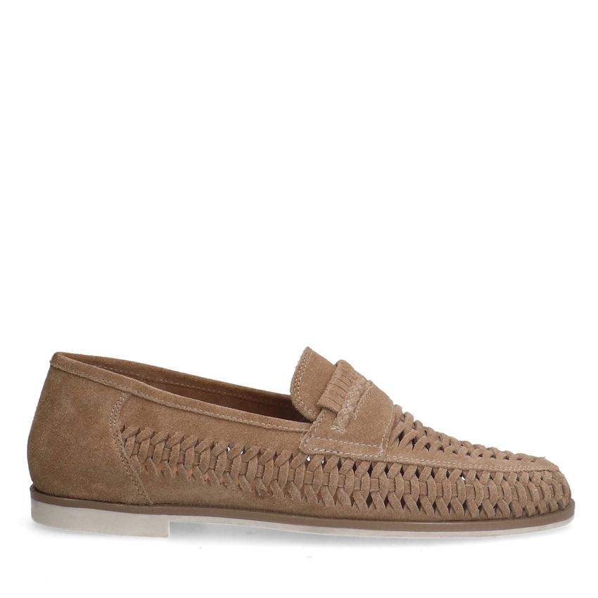 Manfield Beige suède loafers
