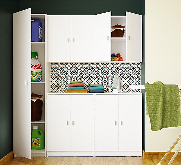 Meuble Haut Polyvalent Coloris Blanc - Hauteur 60 x Longueur 60 x Profondeur 26,5 cm