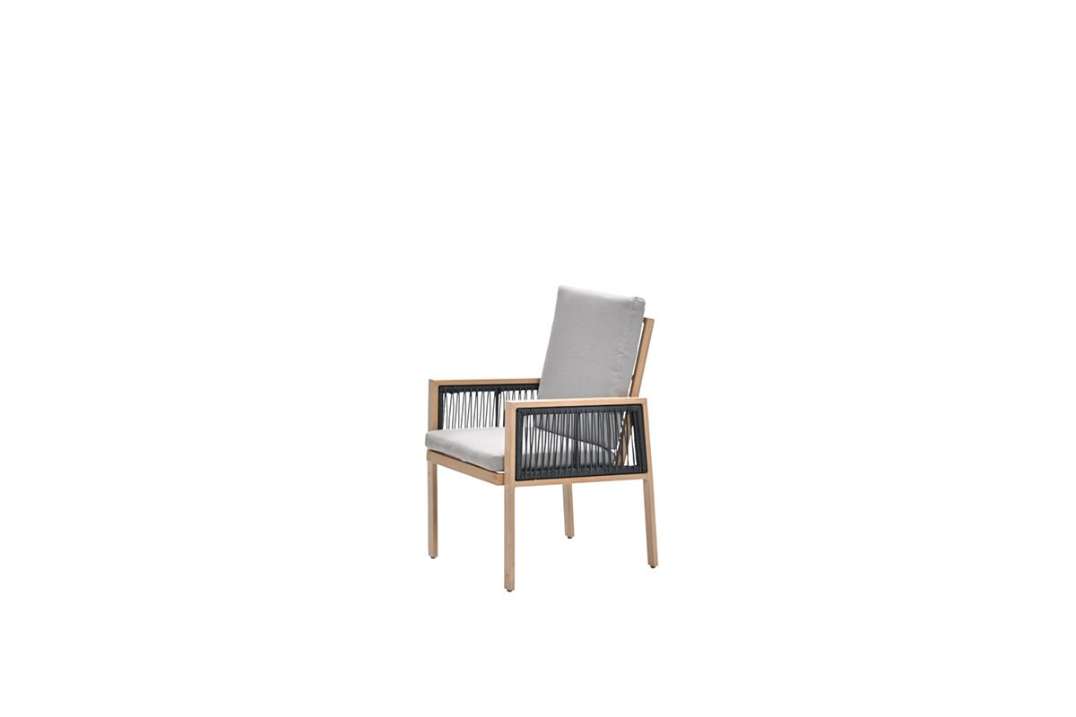 Decala dining fauteuil - aluminium - light teak look - desert sand