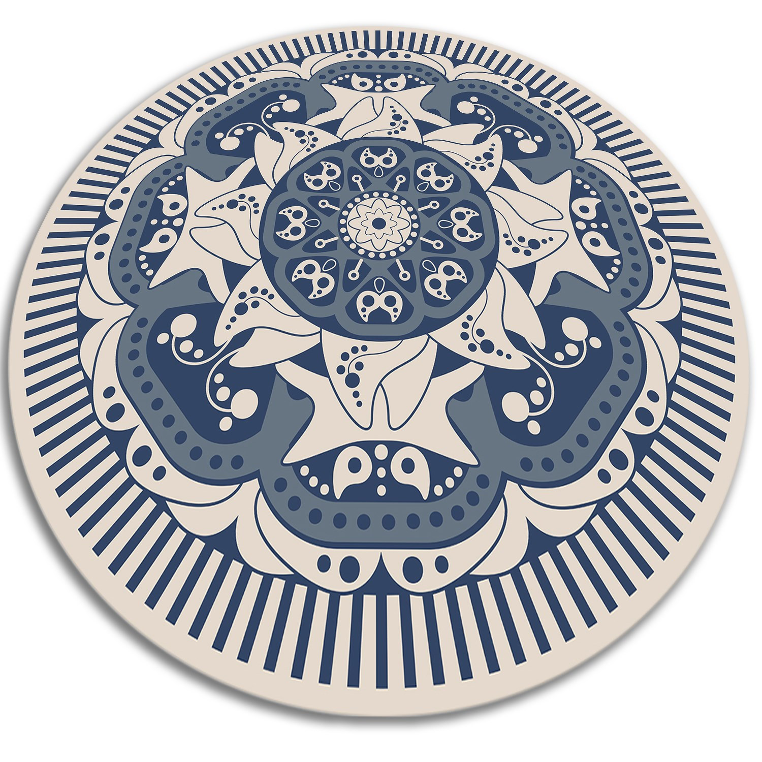 Wewnętrzny dywan winylowy - Kwiecista mandala 50 cm