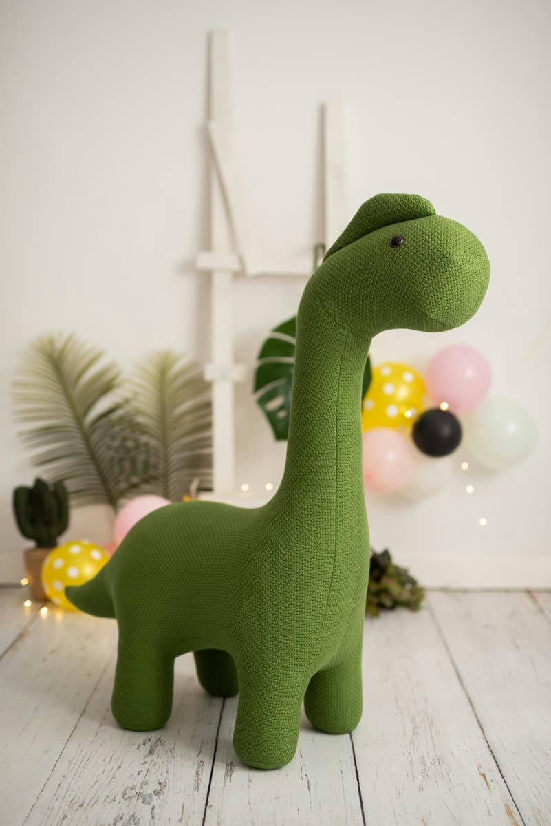 AMIGURUMIS MAXI - Maxi dinosaure en peluche siège en 100% coton vert