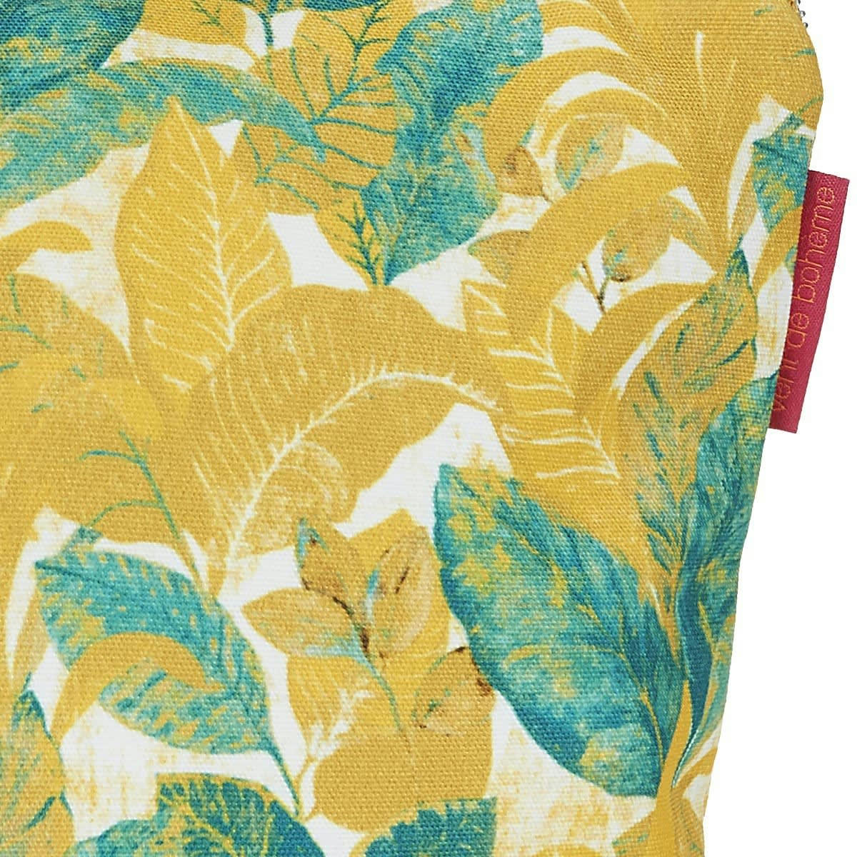 WILD - Pochette en toile outdoor imprimé tropical jaune 19x28cm