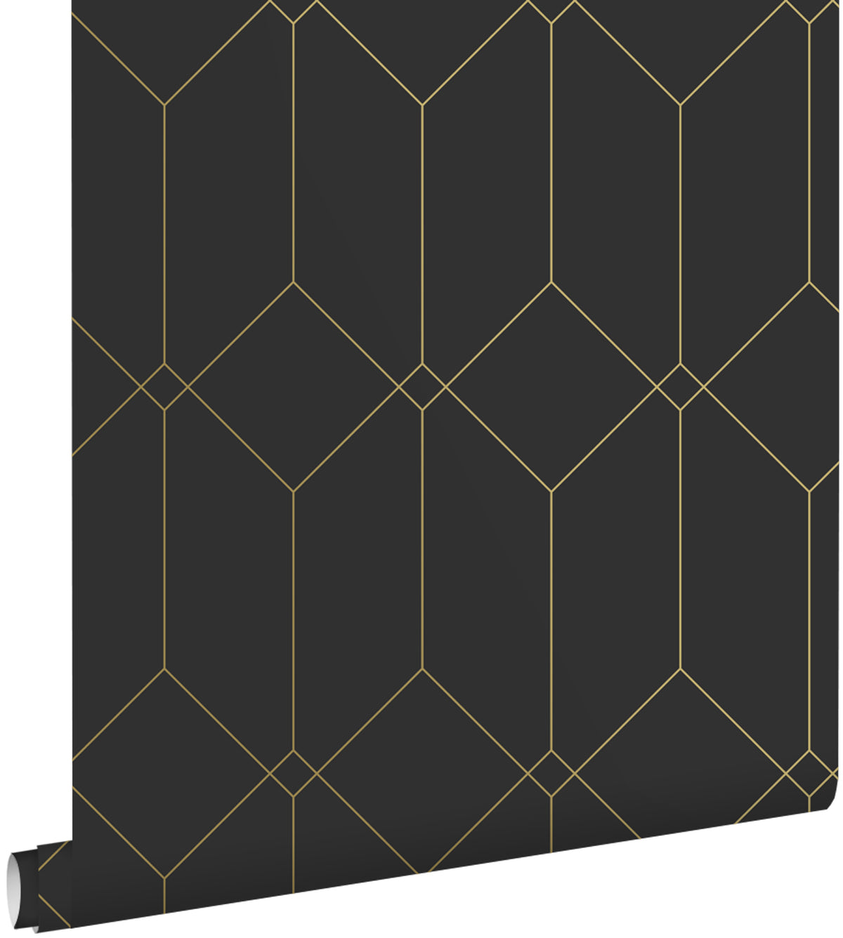 ESTAhome behang art deco motief zwart en goud - 53 cm x 10.05 m - 139746