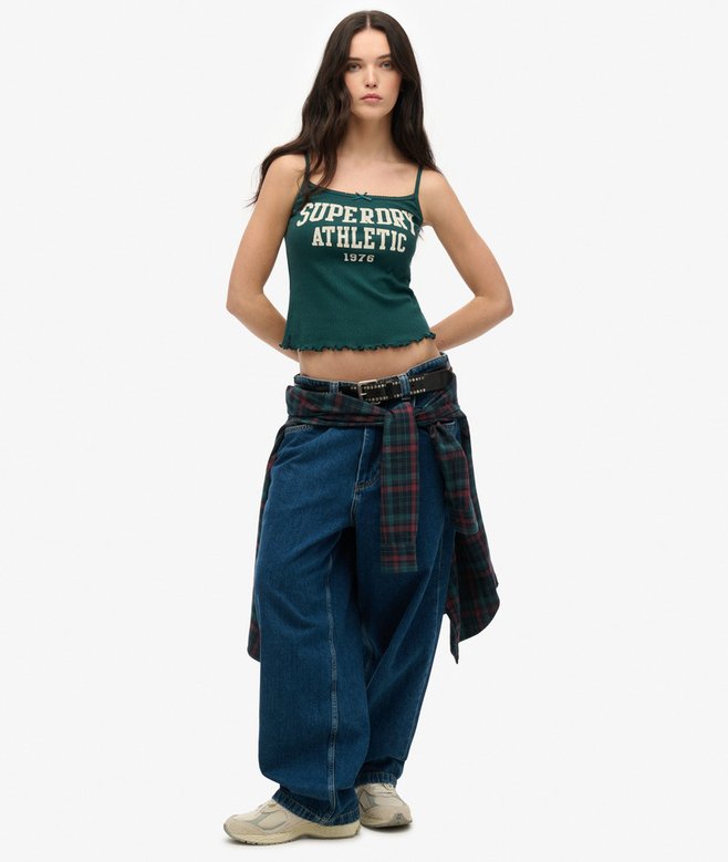 Athletic Essentials Graphic Pointelle Cami Top