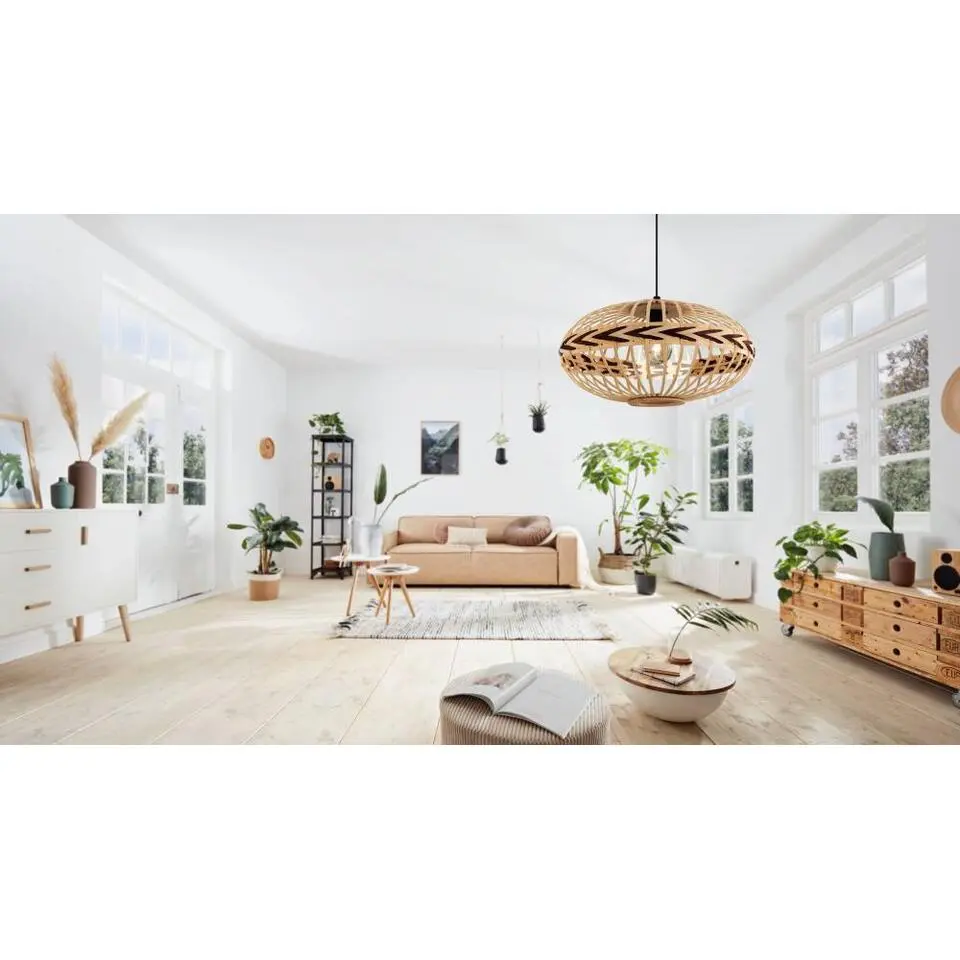 EGLO Dondarrion Hanglamp - E27 - Hout - Zwart/Bruin