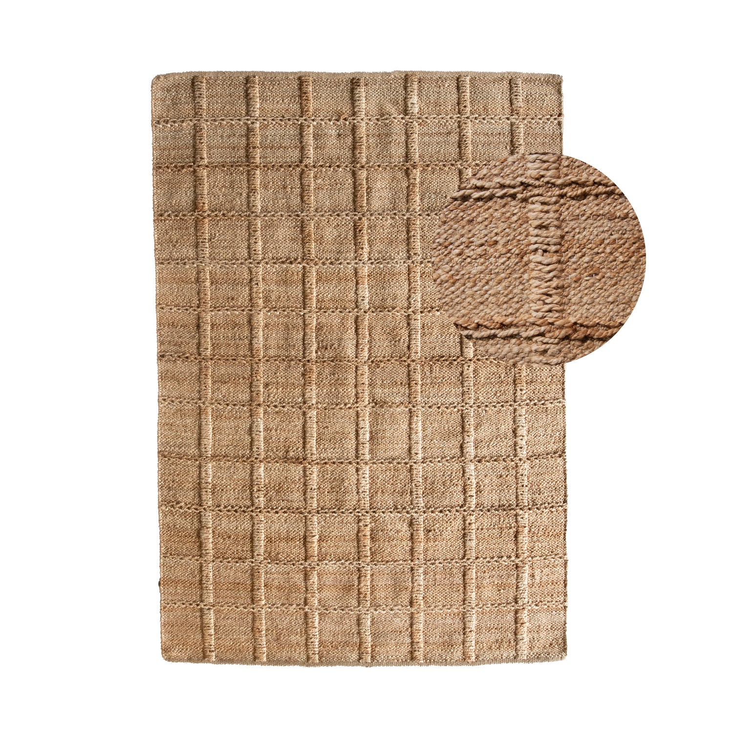 by fonQ Grids Vloerkleed 170 x 240 cm - Naturel