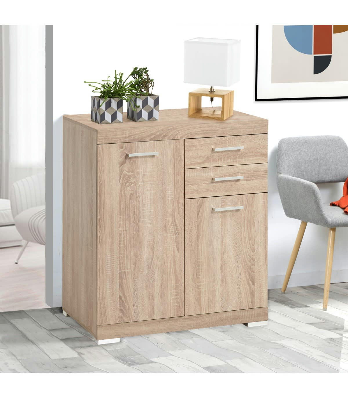 BRISTOL - Buffet avec 2 Portes et 2 Tiroirs L80cm