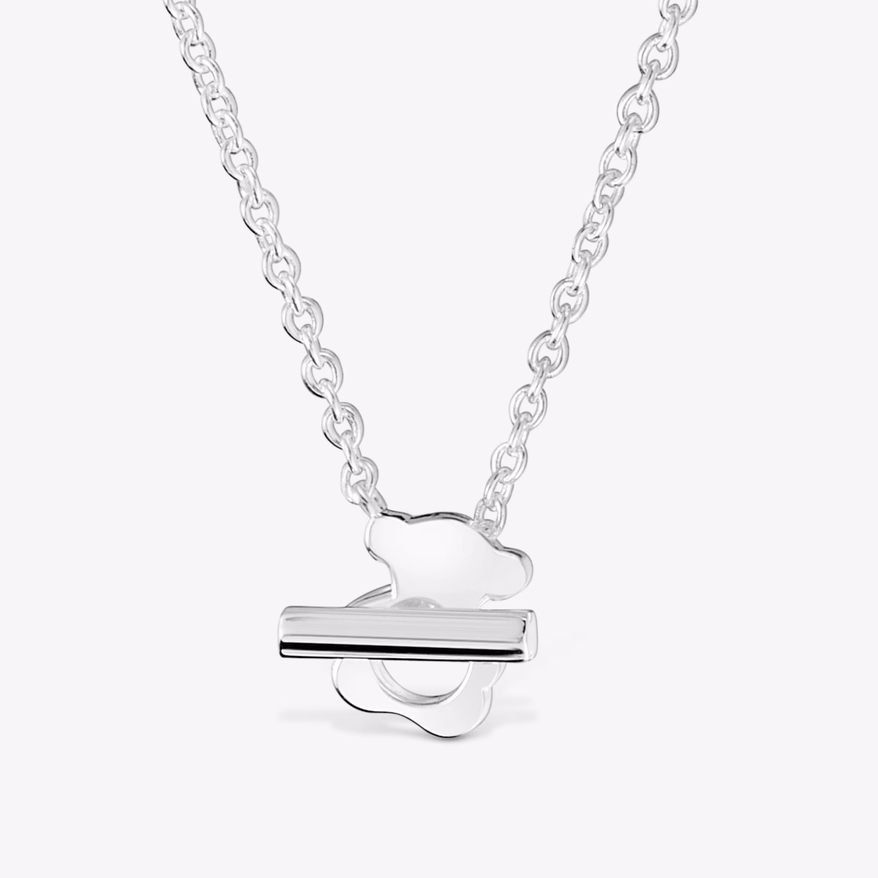 Collar corto oso de plata I-Bear