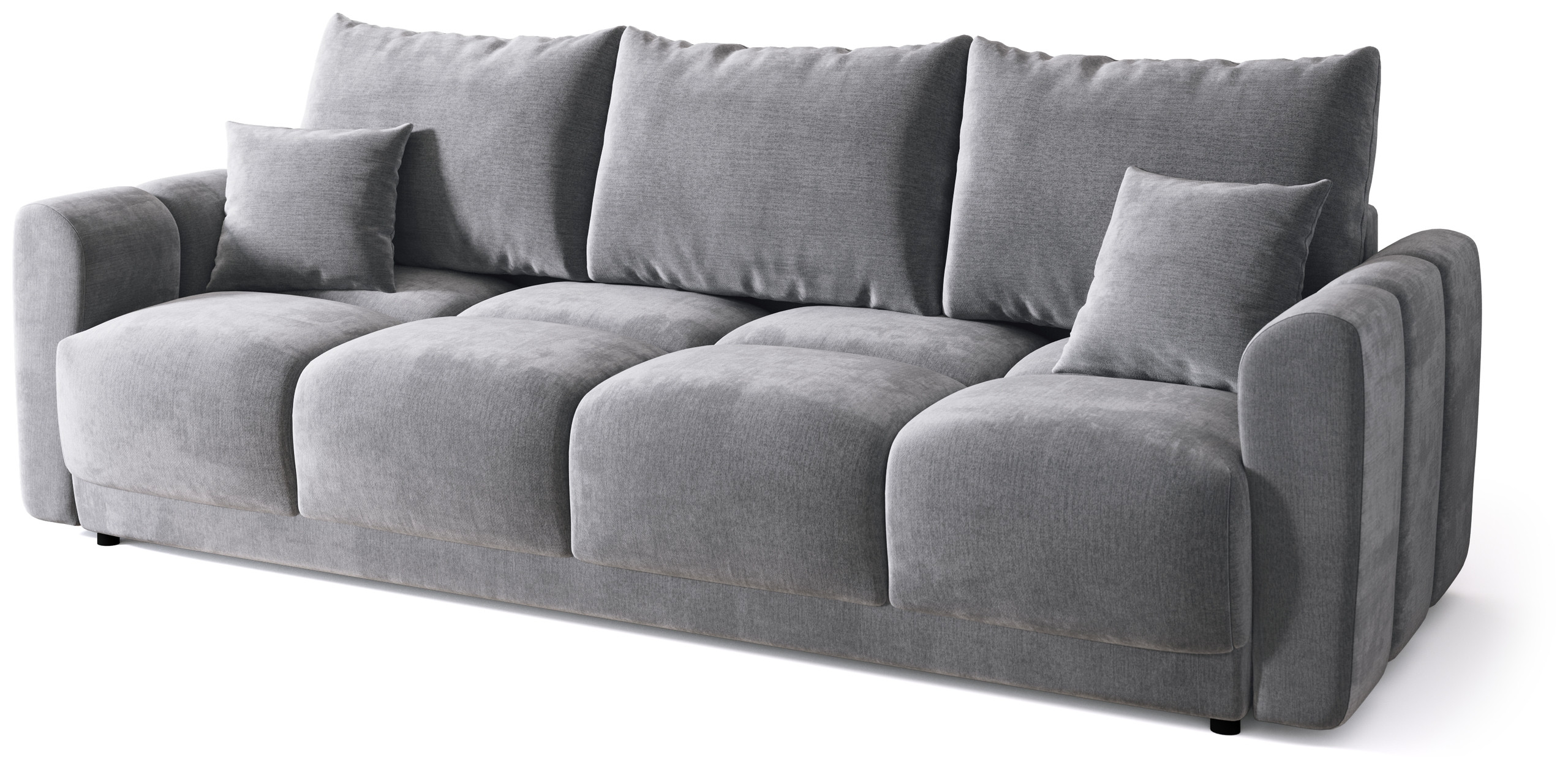 Sofa z funkcją spania NUBES szara pojemnik na pościel