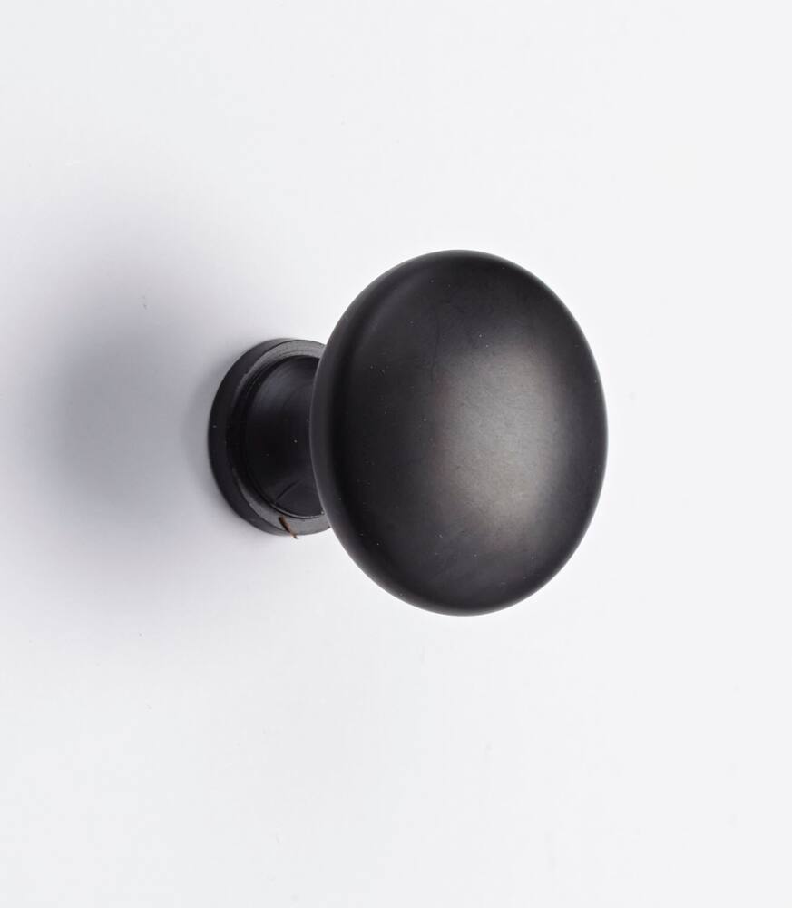Peerless Round Metal Knobs, Matte Black, 1-1/4-in, 2-pk