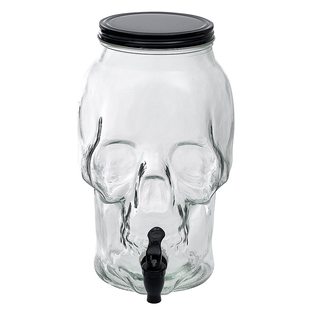 Distributeur de boisson tête de mort en verre 5L