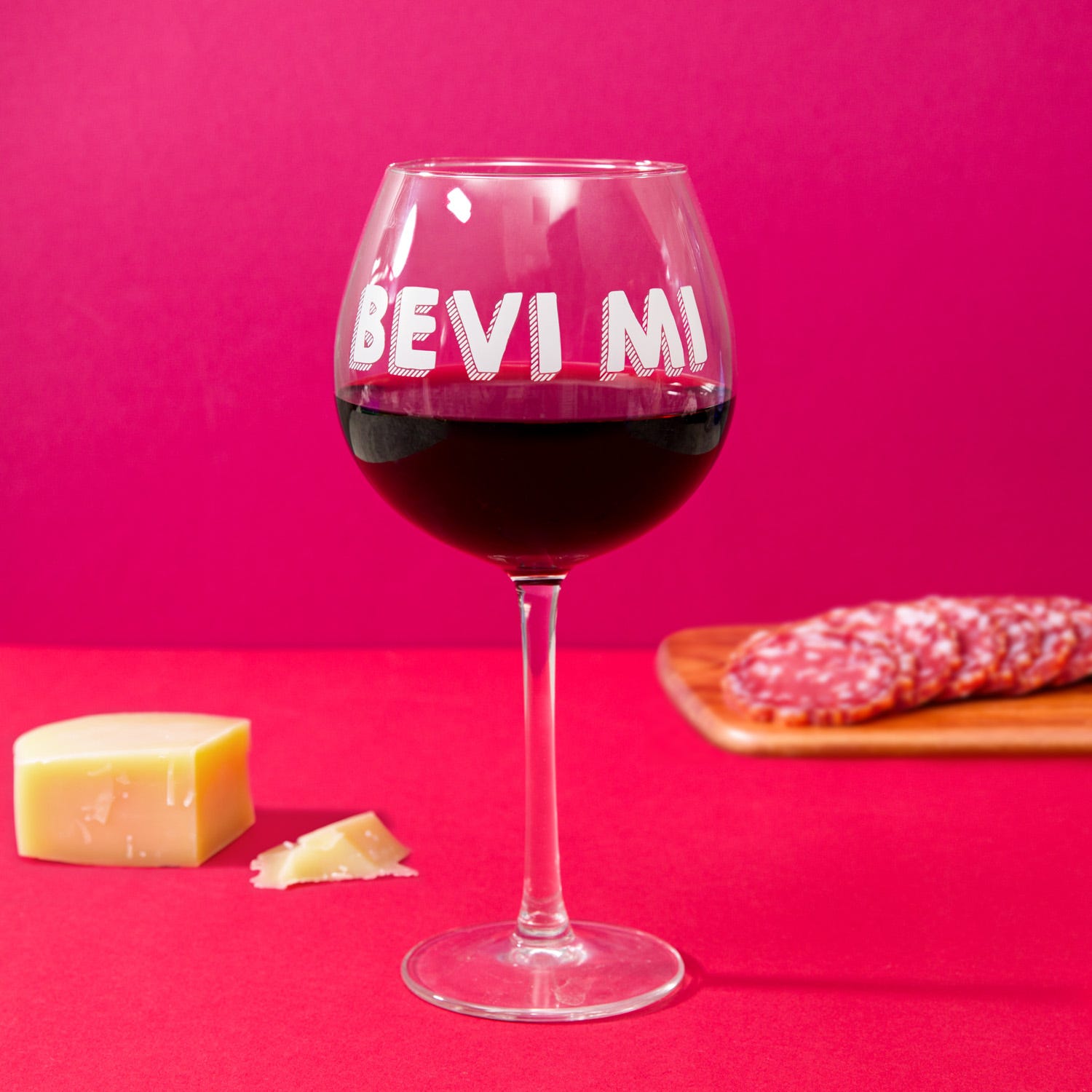 Calice vino in vetro scritta Bevimi 580 ml