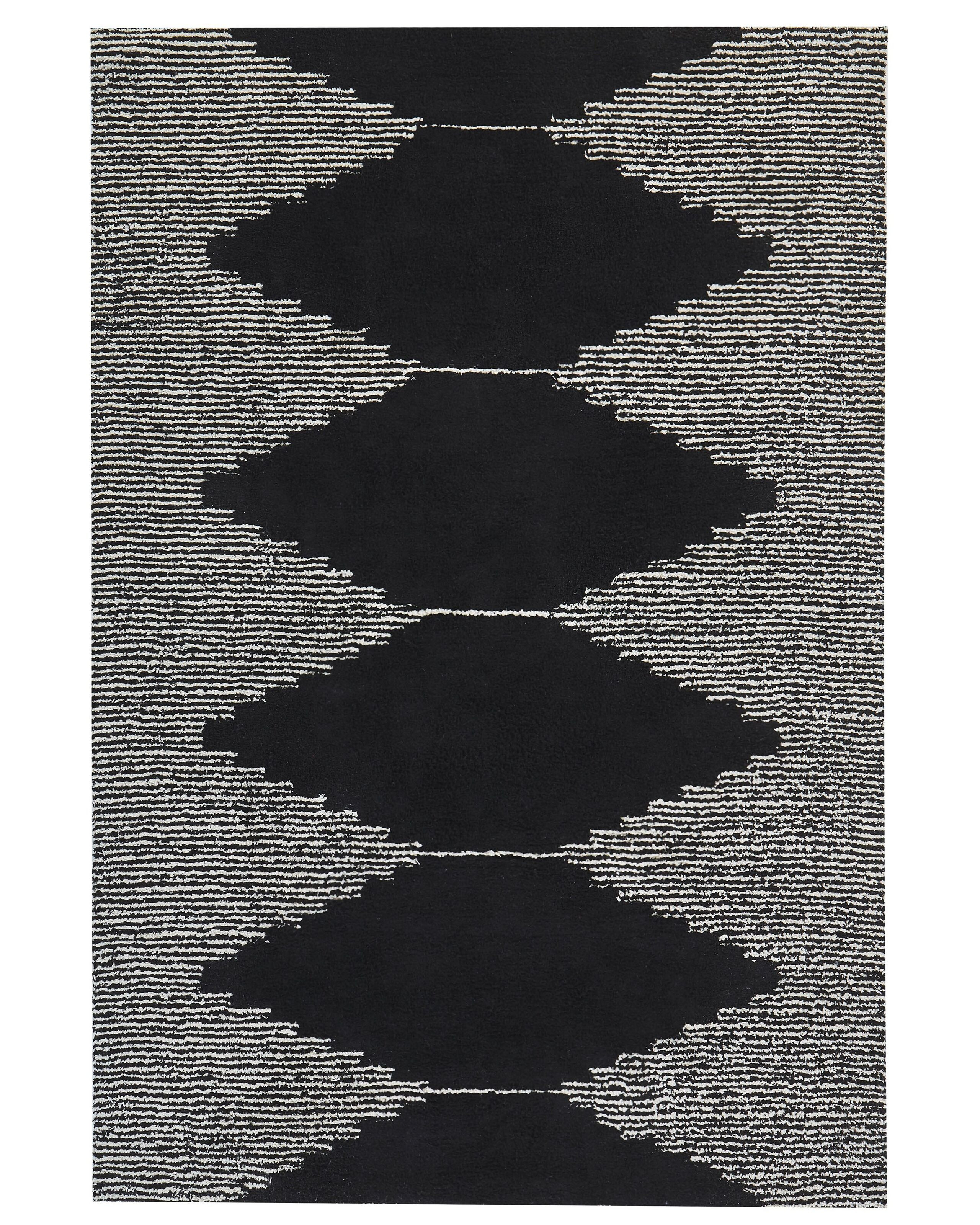 Dywan bawełniany 160x230 cm czarno-biały