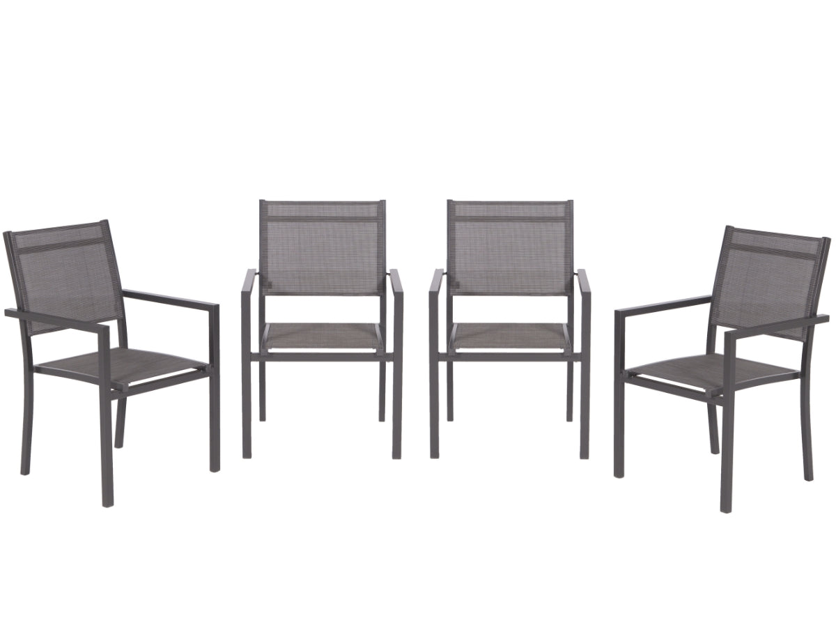 Garden Impressions Moon tuinstoelen set van 4 – carbon black / antraciet