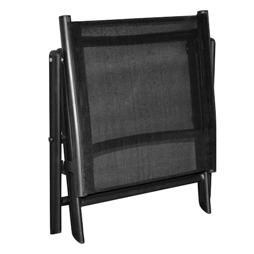 NNEVL Folding Footstool Black Aluminium and Textilene