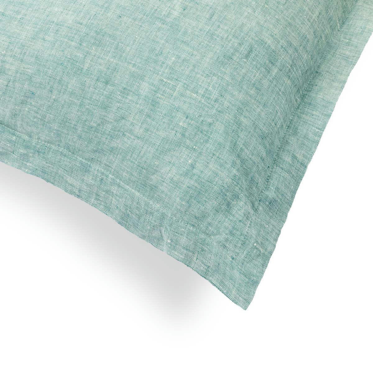 TOSCANE - Taie d'oreiller (x1) lin chambray  50x70 vert céladon