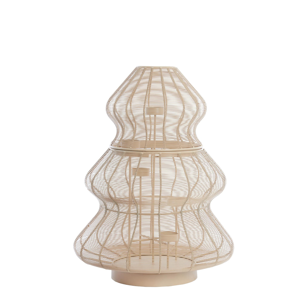 Light & Living windlicht Christmas Tree - bruin - Ø38cm
