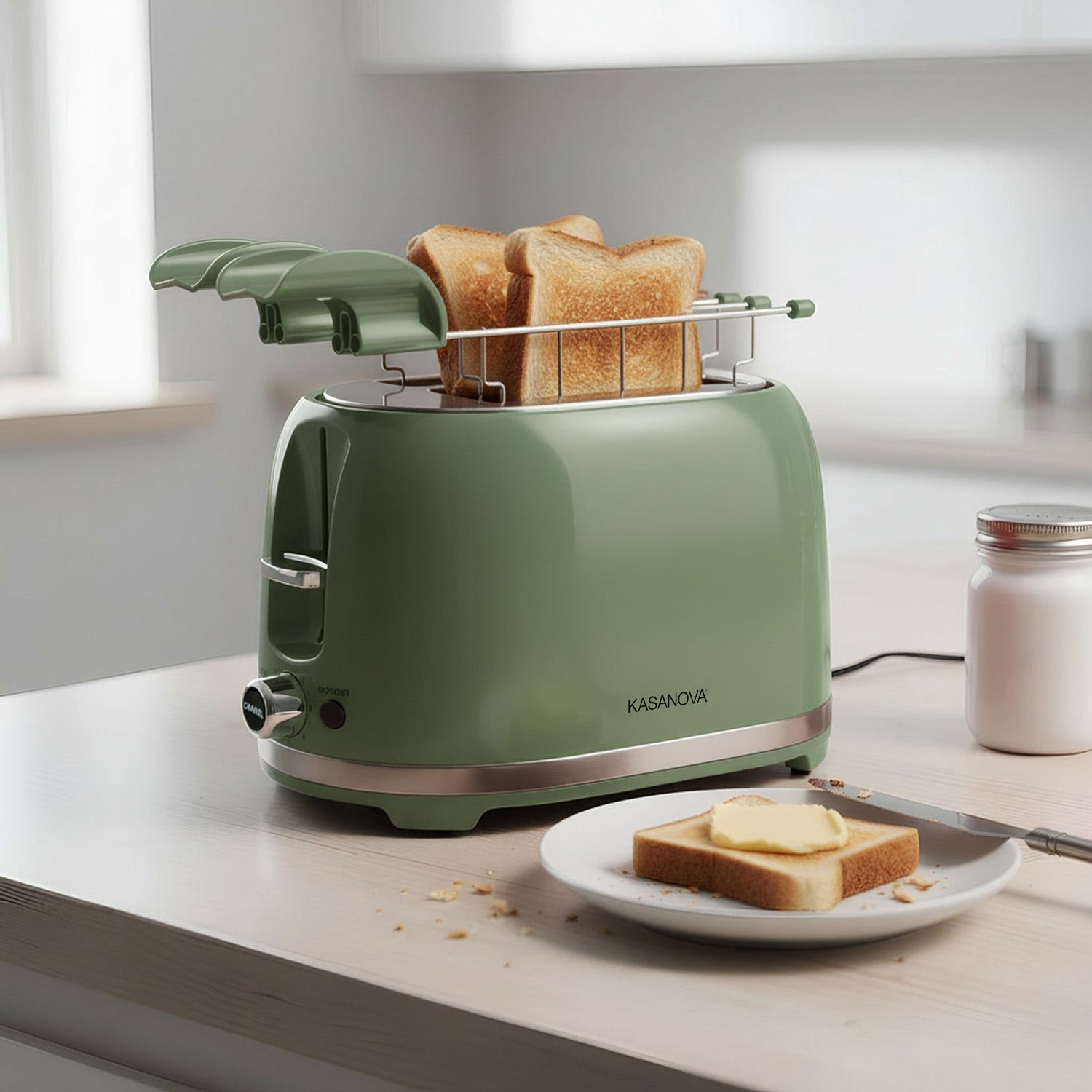 Tostapane 2 fette 7 livelli di tostatura 850 W verde