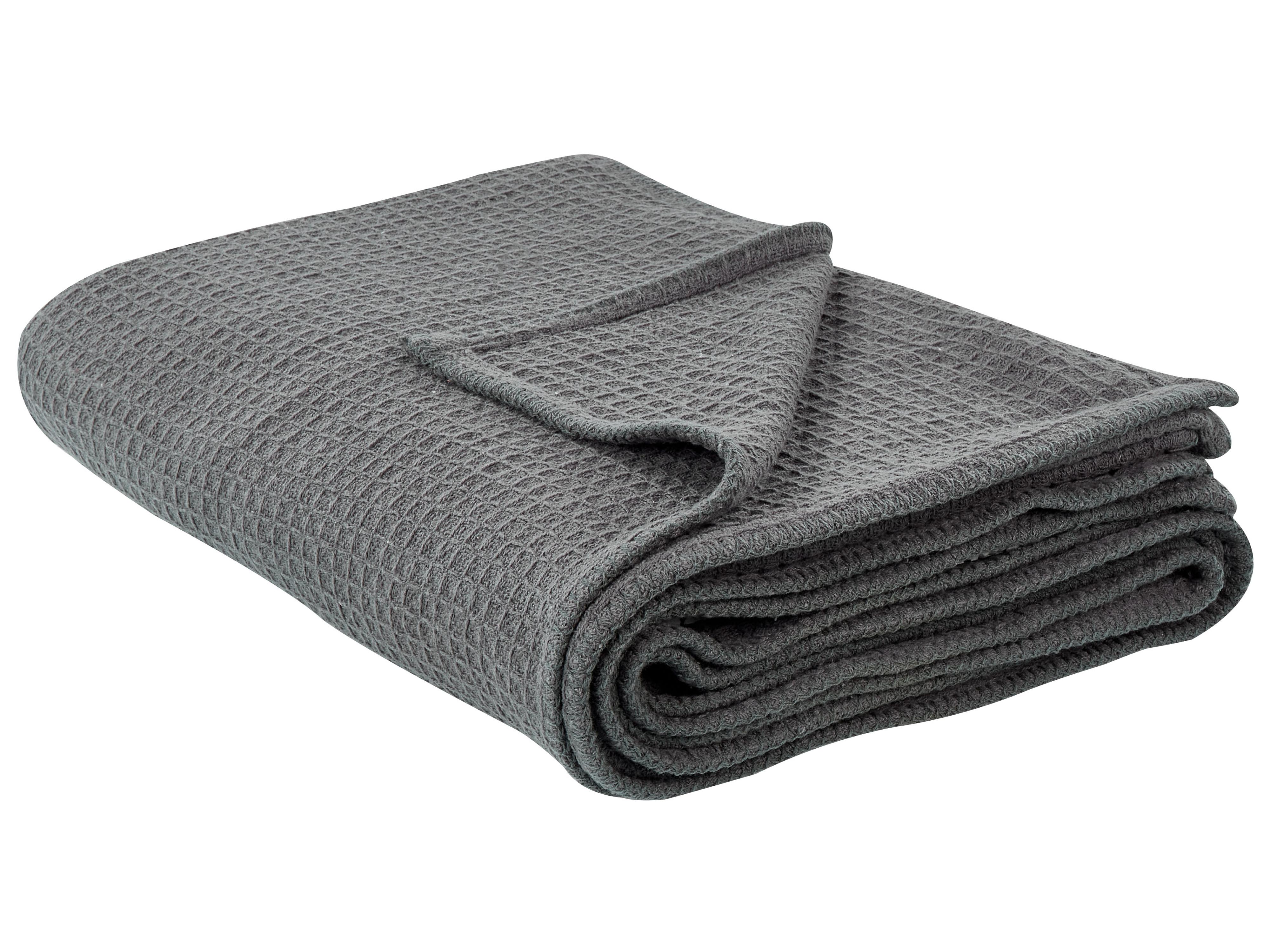 Bedspread RAGALA Cotton 200 x 220 cm Dark Grey