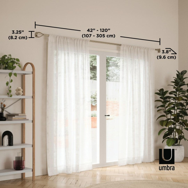 KARNISZ REGULOWANY Loop 107-305 cm METALOWY nikiel