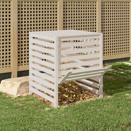 NNEVL Composter White 82.5x82.5x99.5 cm Solid Wood Pine