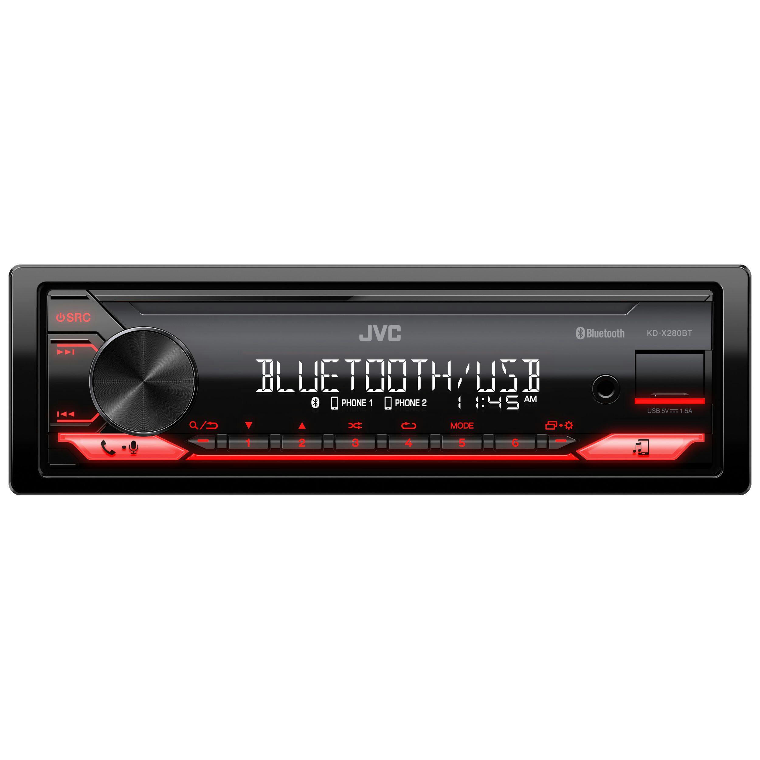 JVC KD-X280BT Bluetooth In-Dash Car Receiver with Wireless Music Streaming & Siri Eyes Free