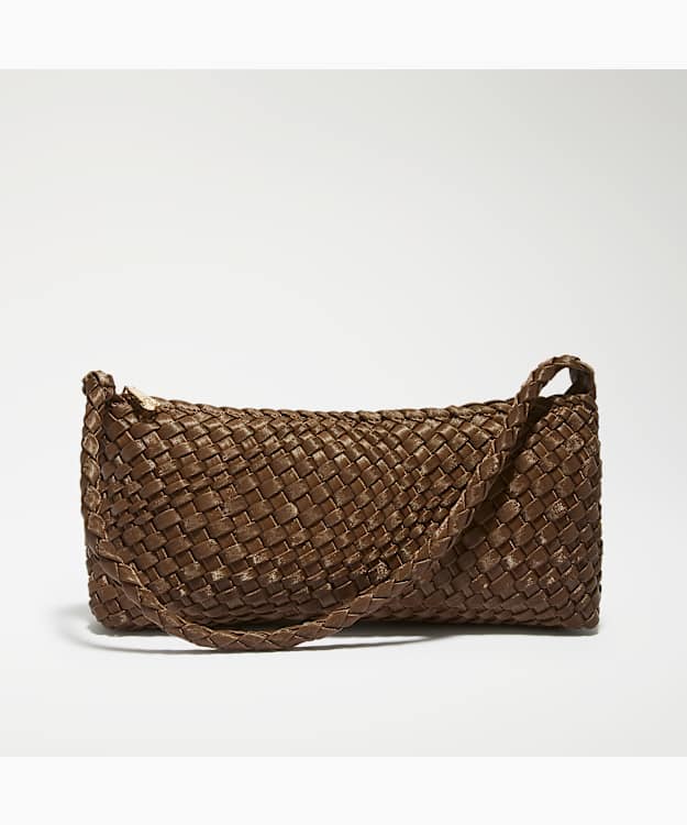 Deliberating Brown - Woven East-West Shoulder Bag