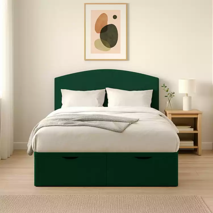 Millbrook Archer Double Fabric End Lift Ottoman Bed - Green