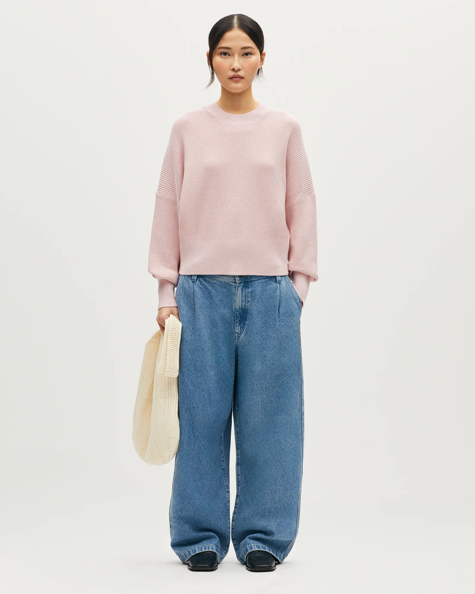 Pull col rond en coton