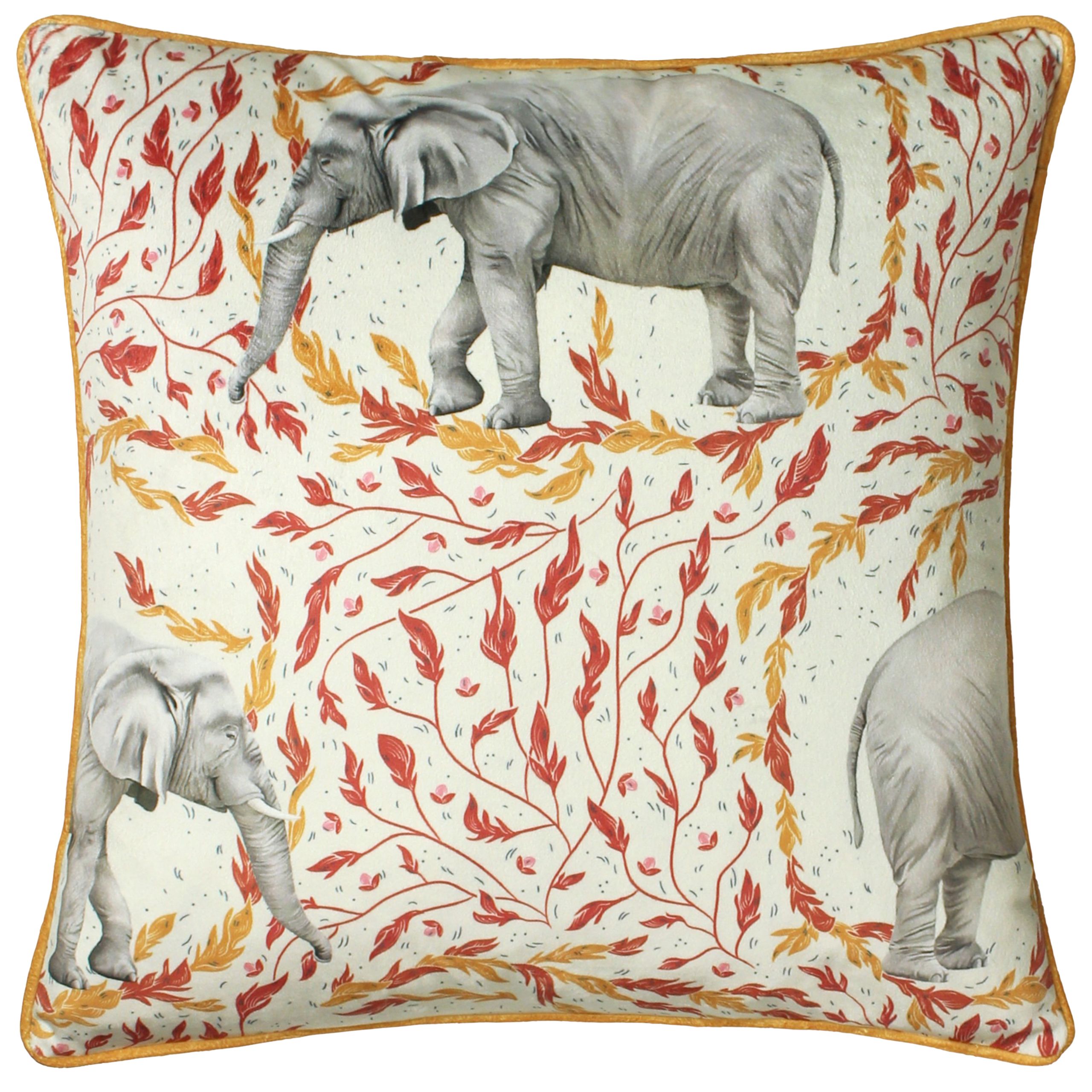 Paoletti Samui Elephant Velvet Printed Cushion