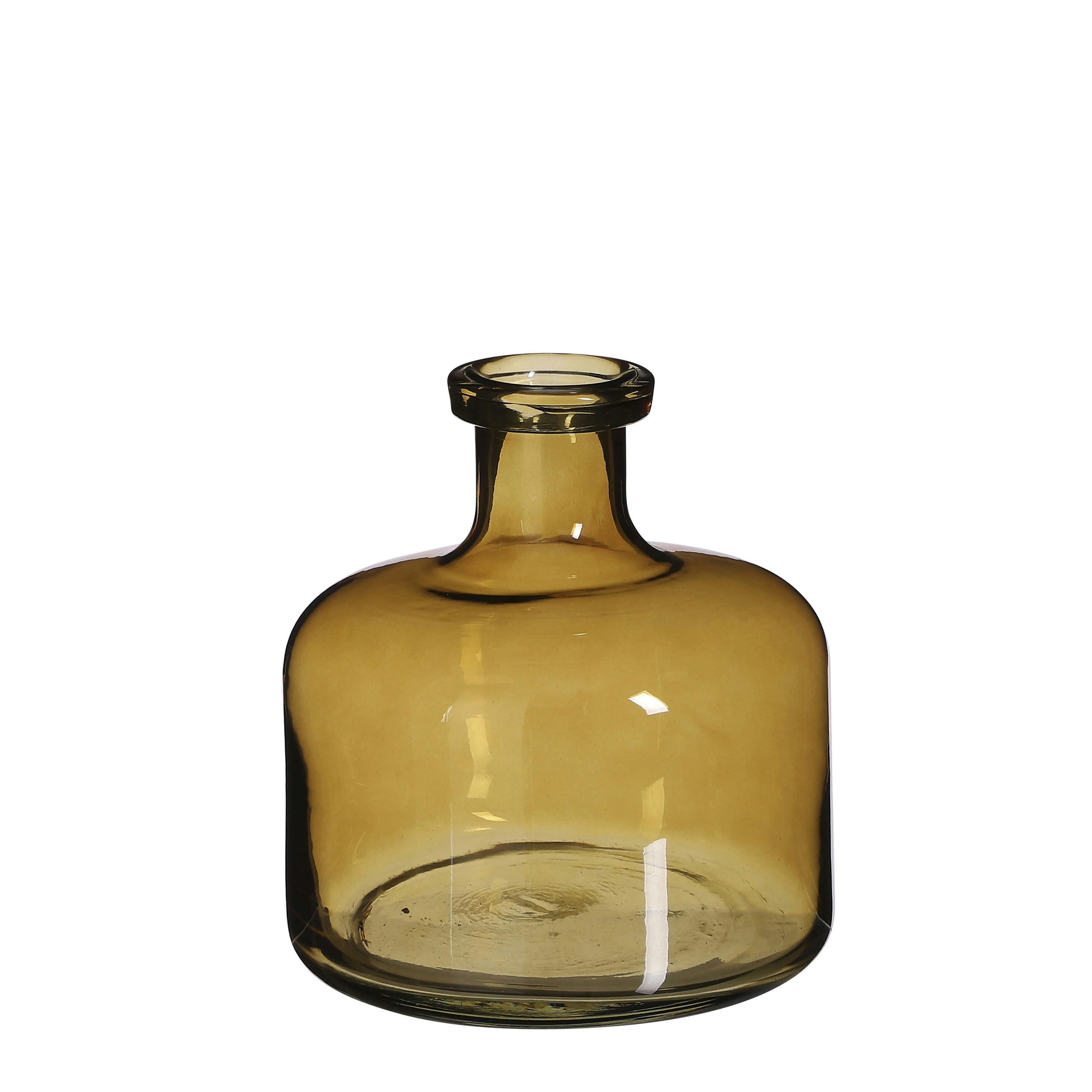 REGAL - Vase bouteille en verre jaune H21.5