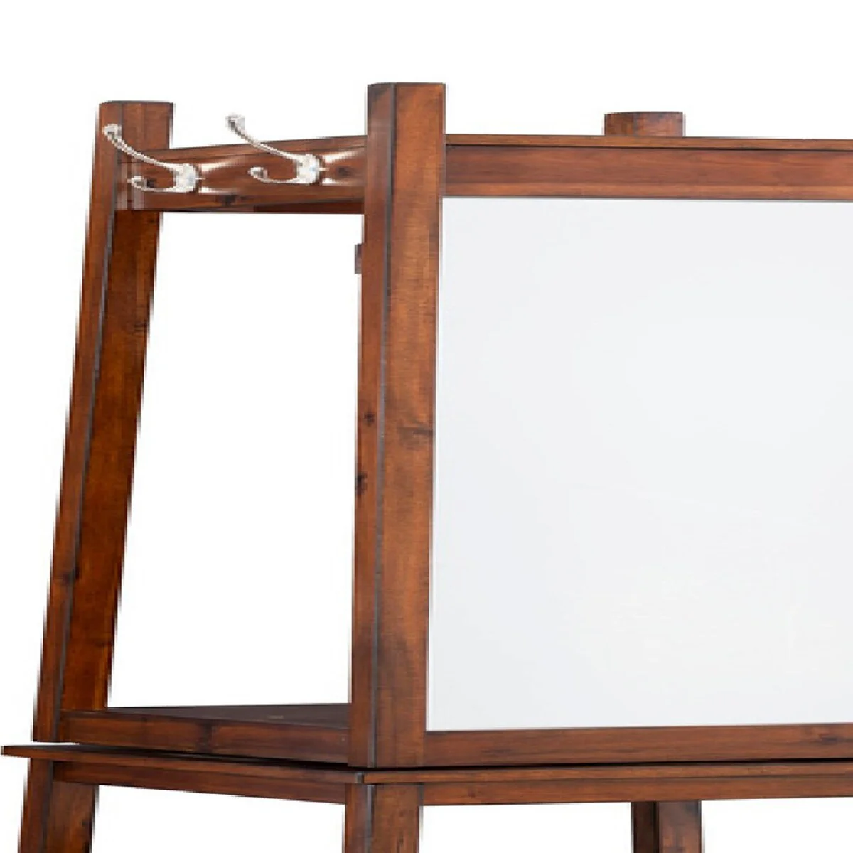 Coat Rack with 8 Hooks and 2 Woven Basket, Brown