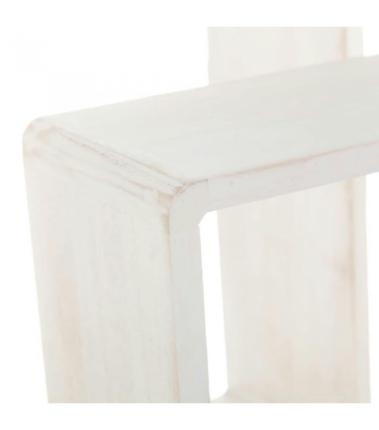 PAULOWNIA - Set de 3 Étagères Murales en Bois Blanchi - 30x30x12cm