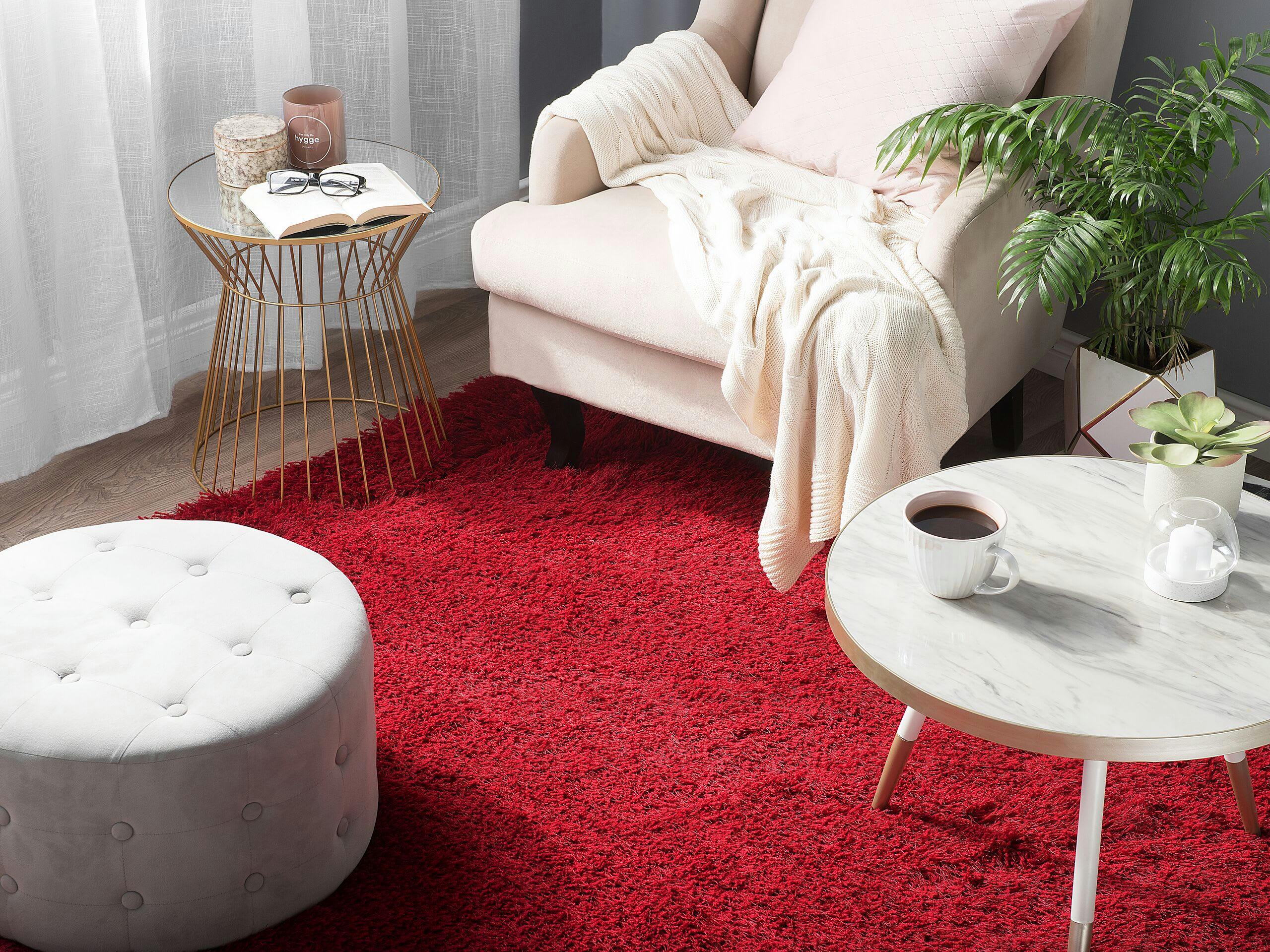 CIDE - Tapis en tissu rouge 300x200cm