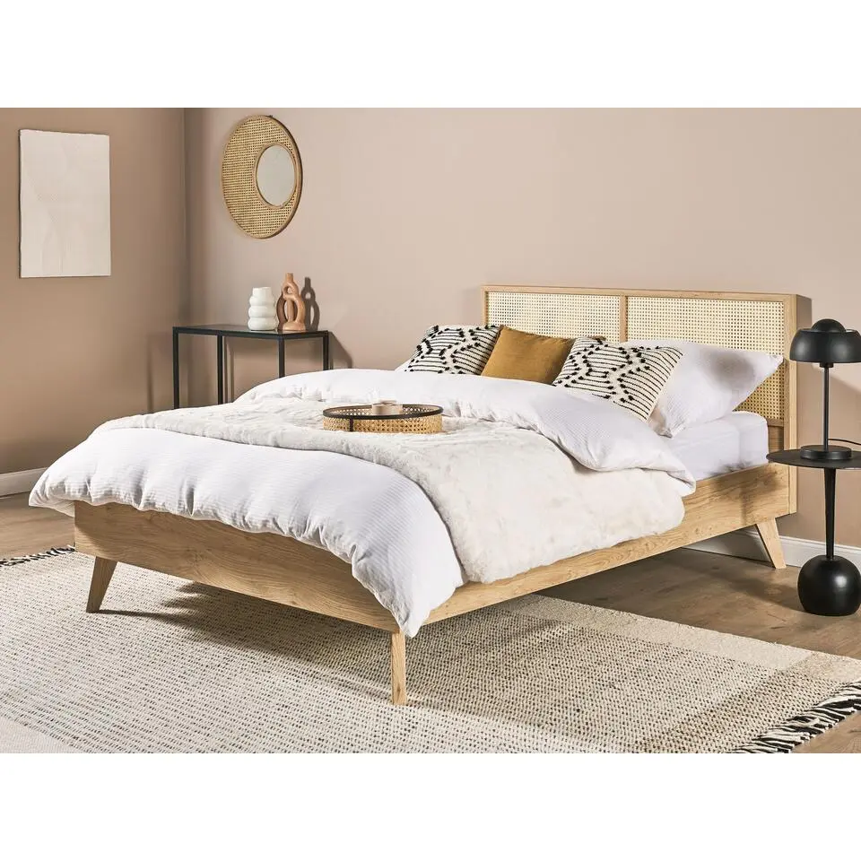 MONPAZIER - Tweepersoonsbed - Lichthout - 140 x 200 cm - Populierhout