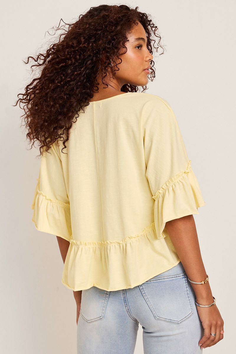 Elaine Ruffle Dolman Tee