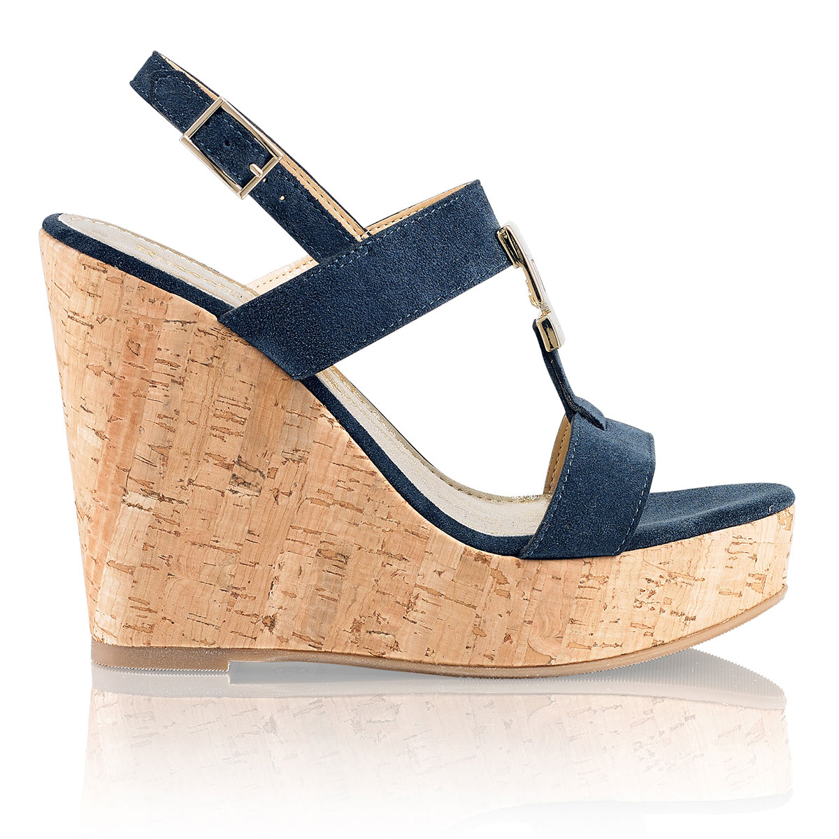 Russell & Bromley TREAT Two Strap Cork Wedge