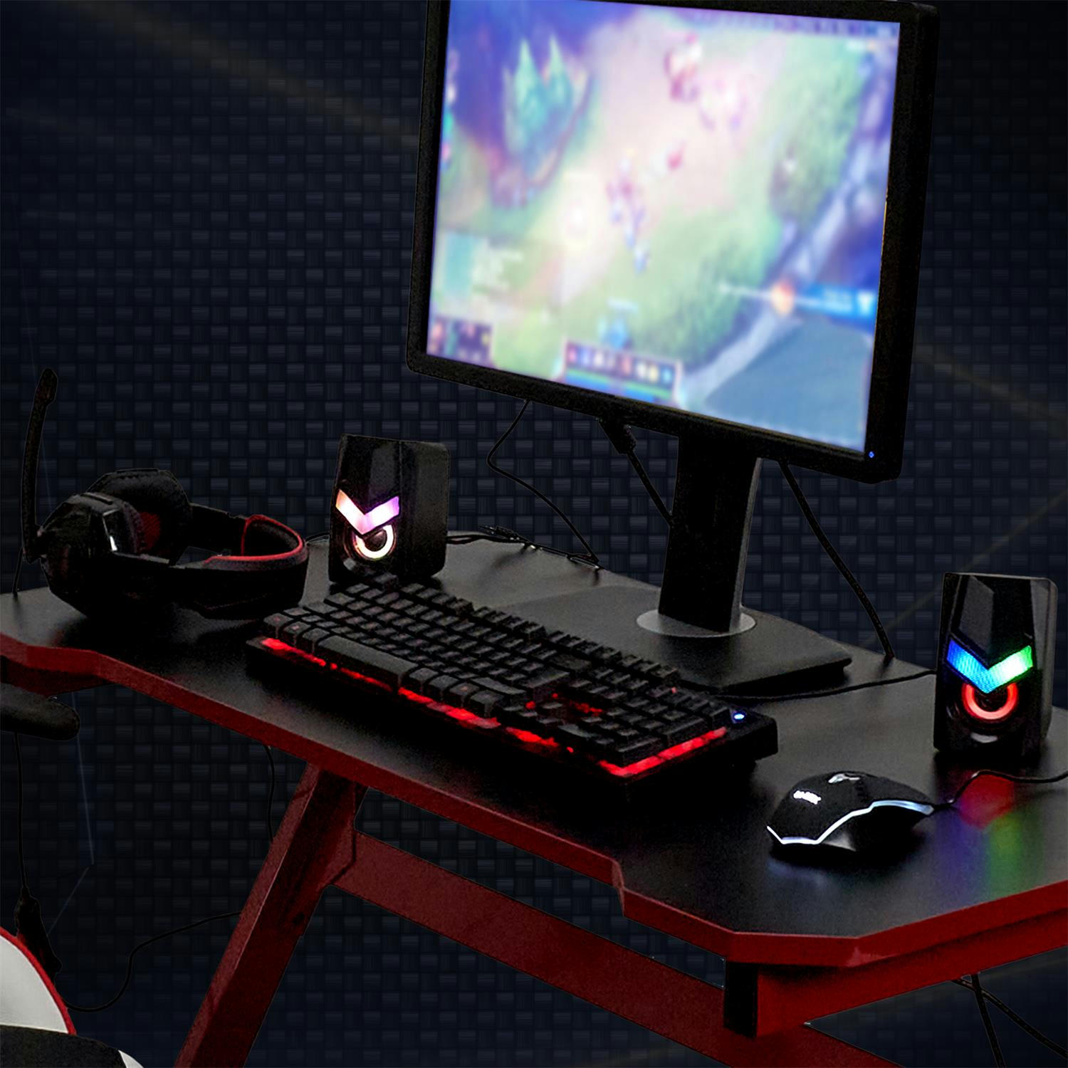 - Bureau en métal et bois gamer unit