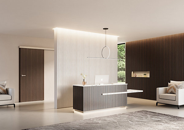 Panneau mural 3D Hardwarexchange SMOOTH WAVY 2760x750x12 mm gris mat MDF