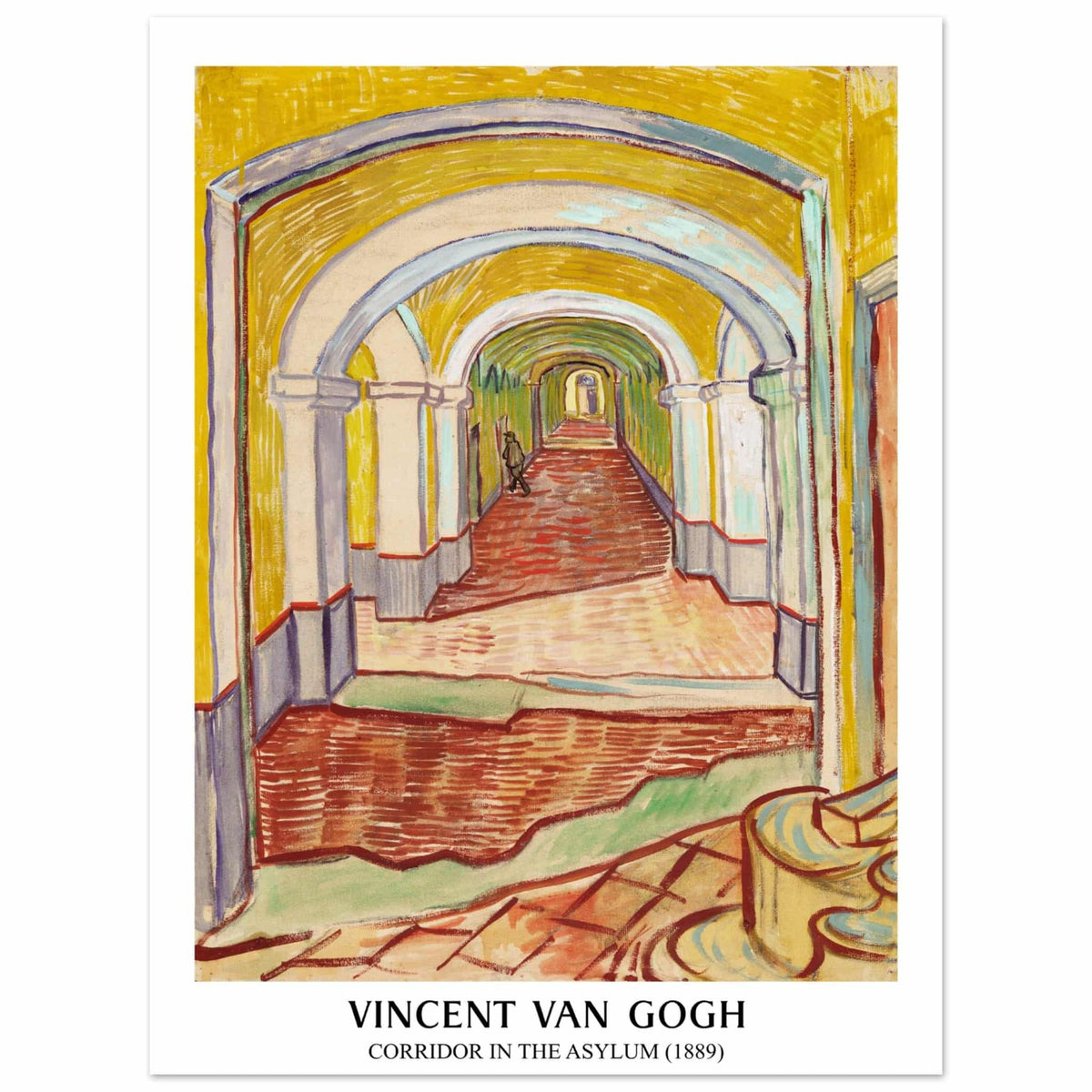 Artfulprints Vincent van Gogh - Corridor in the Asylyum  poster 30x40 cm