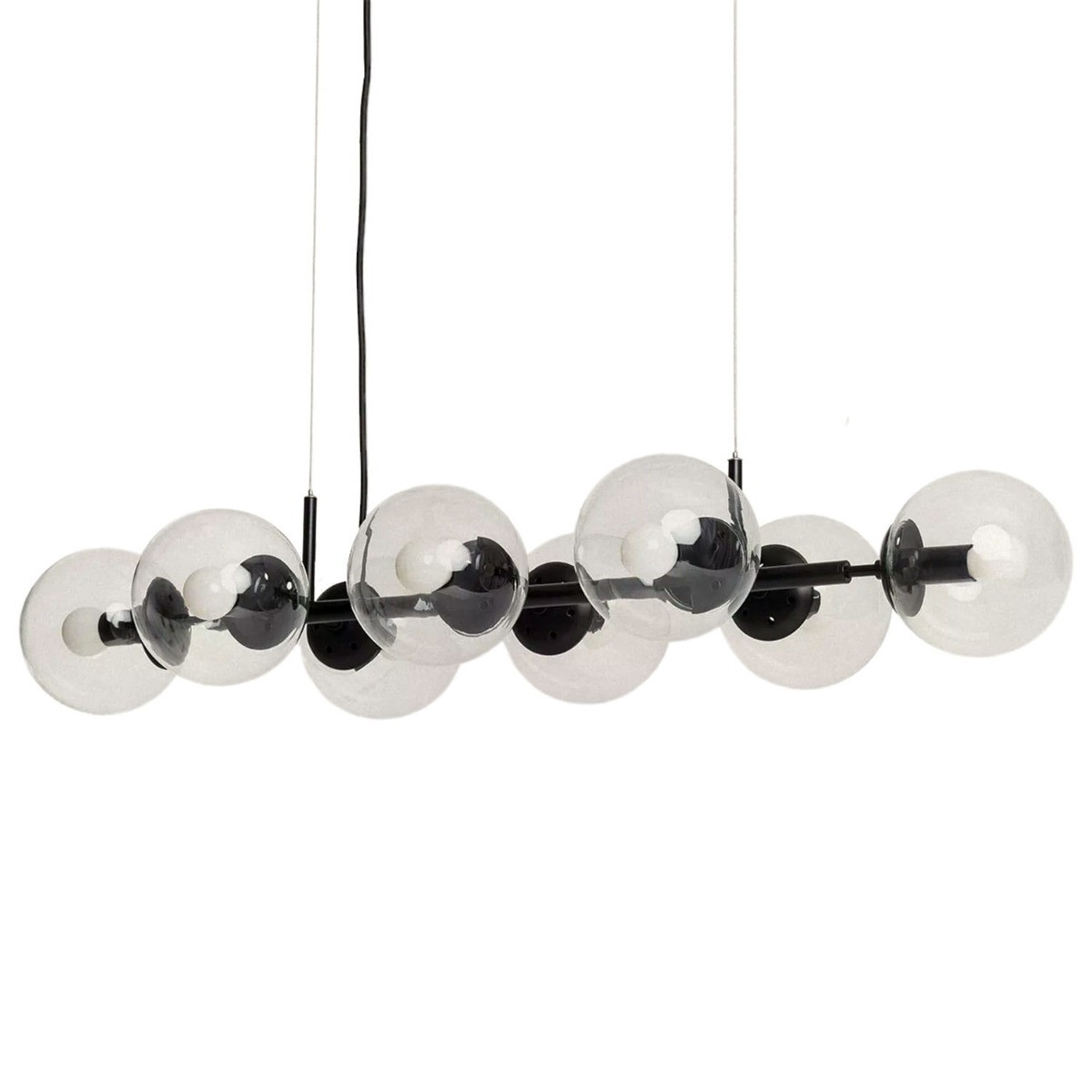Lampa wisząca czarno-przezroczysta Porto 8xE14x25W wym: 91x97x41 cm Abruzzo