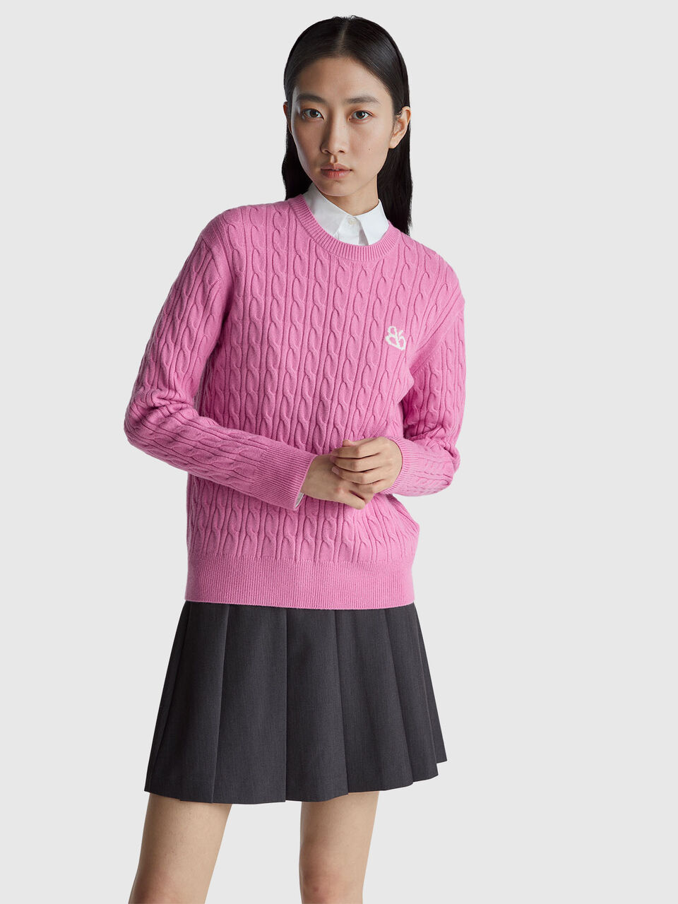Sweater with cables