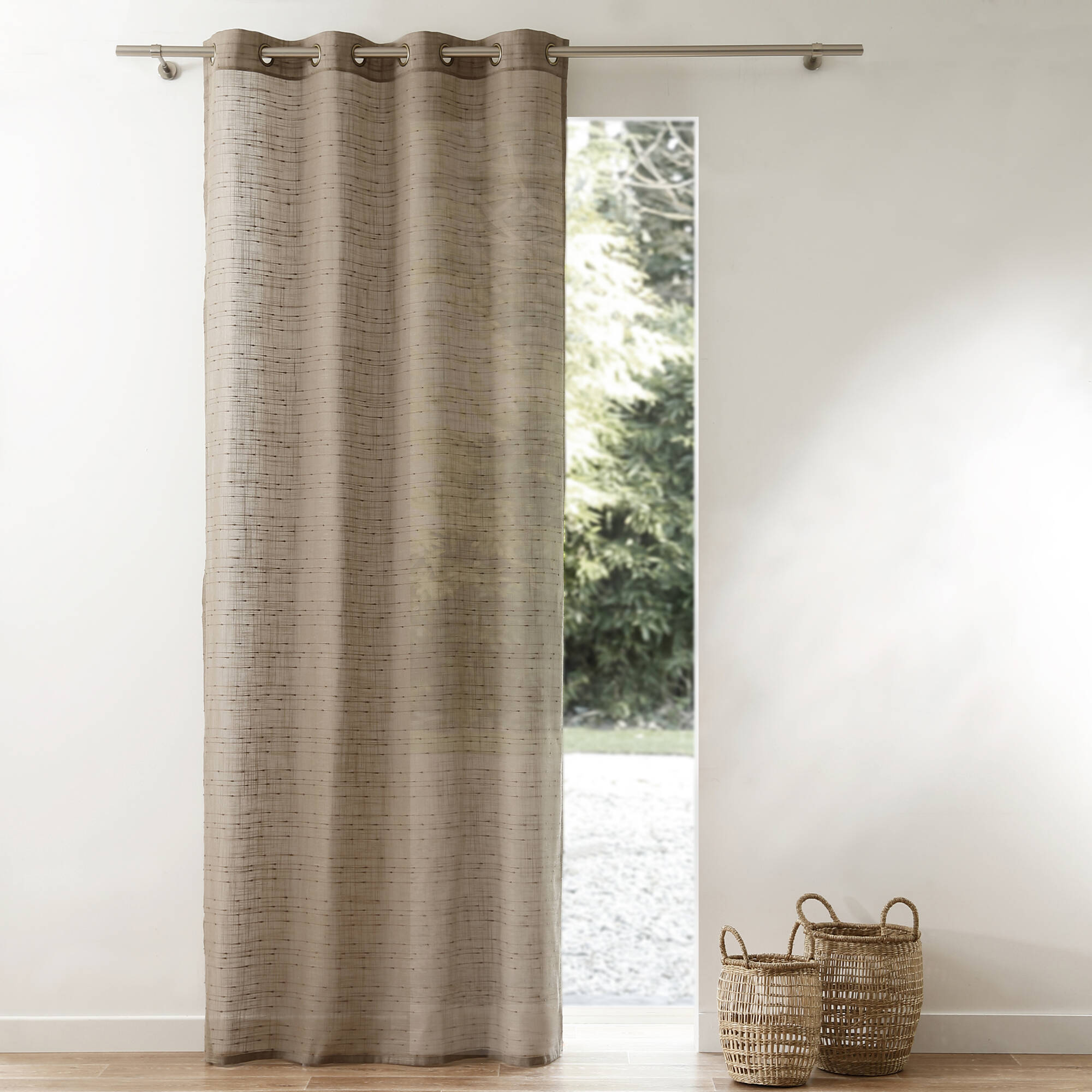 Panneau voilage tissage fantaisie - finition oeillets