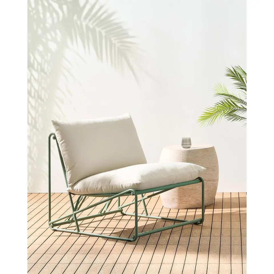 PICO - Tuinstoel met kussen - Groen - Staal