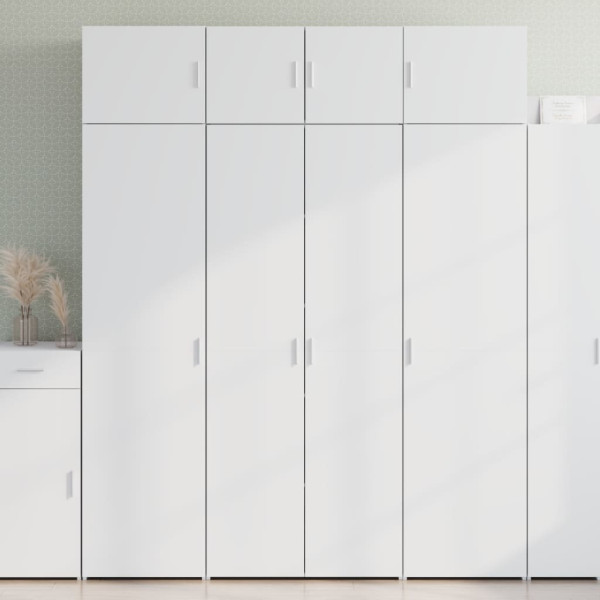 Szafka Biała z Drzwiami z Półkami 80x42.5x185 cm do Salonu Pokoju
